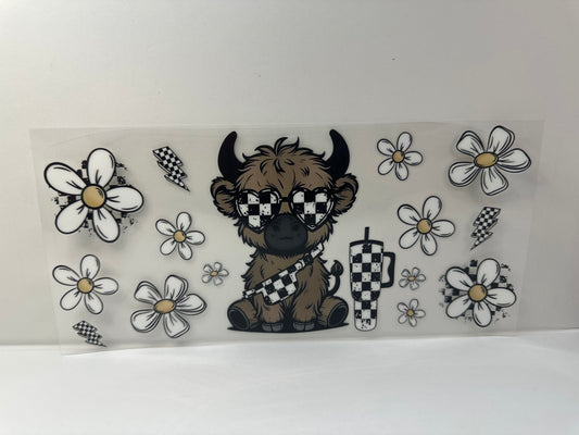 G503 plaid cow flowers