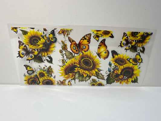 G388 yellow butterflies with sunflowers