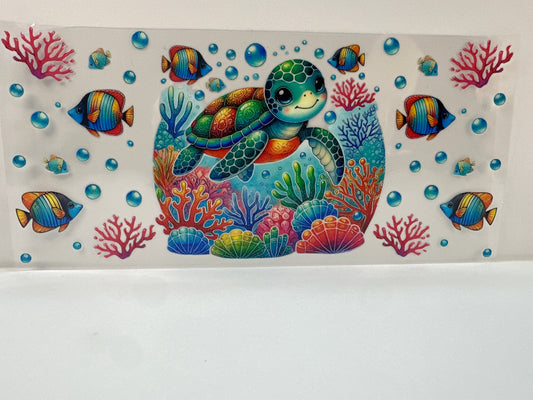 F955 sea turtle with fish