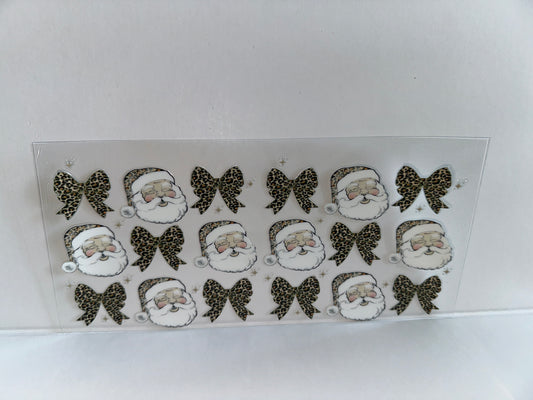 G1128 Santa with animal print bows Christmas