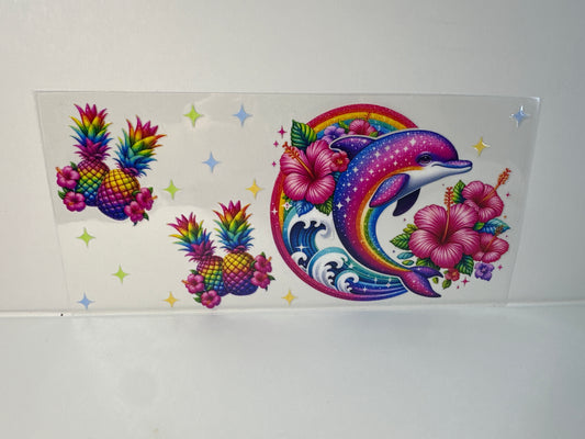 G89 dolphin with pineapple and flowers