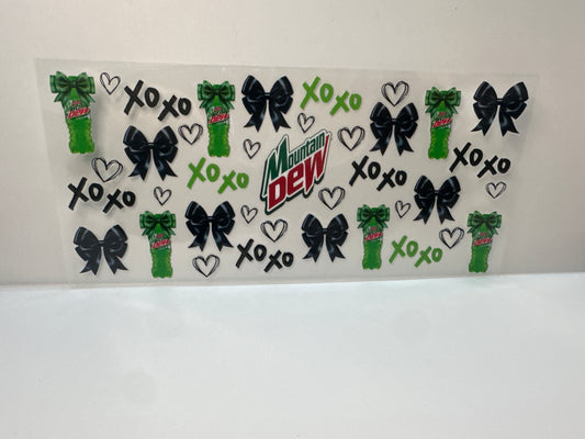 F631 Mountain Dew, soda, XOXO with Bows and hearts