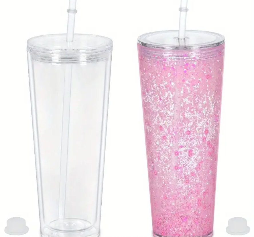 ❄️ 24oz Acrylic Snow Globe Tumbler