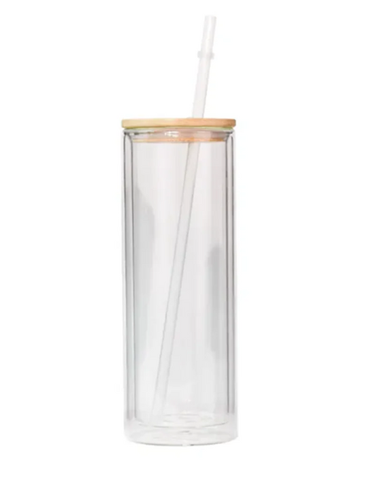 25oz Sublimation Double Wall Glass Can NON-SNOW GLOBE