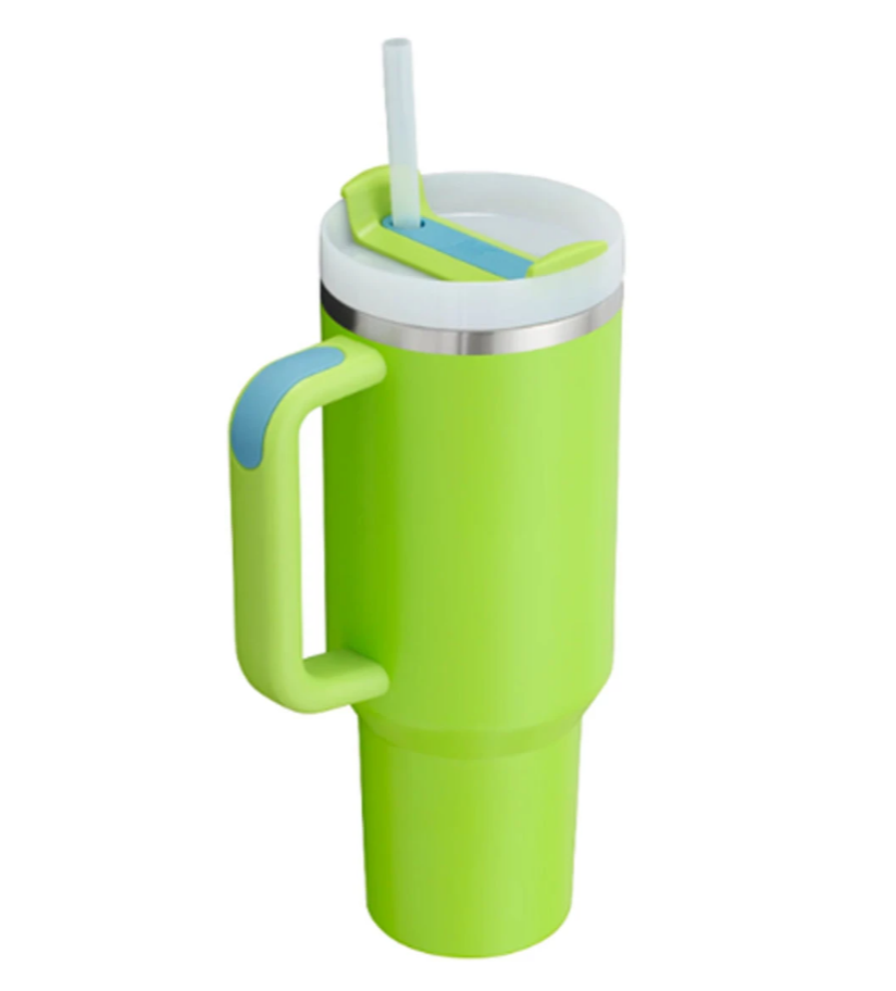 40oz Stanley Tumbler Green w/Blue