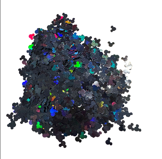 Mouse Ears Black Holographic – Shaped Glitter 8g | Luxy Customs
