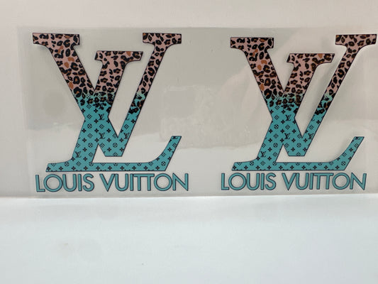 F923 Louis Vuitton teal with leopard print