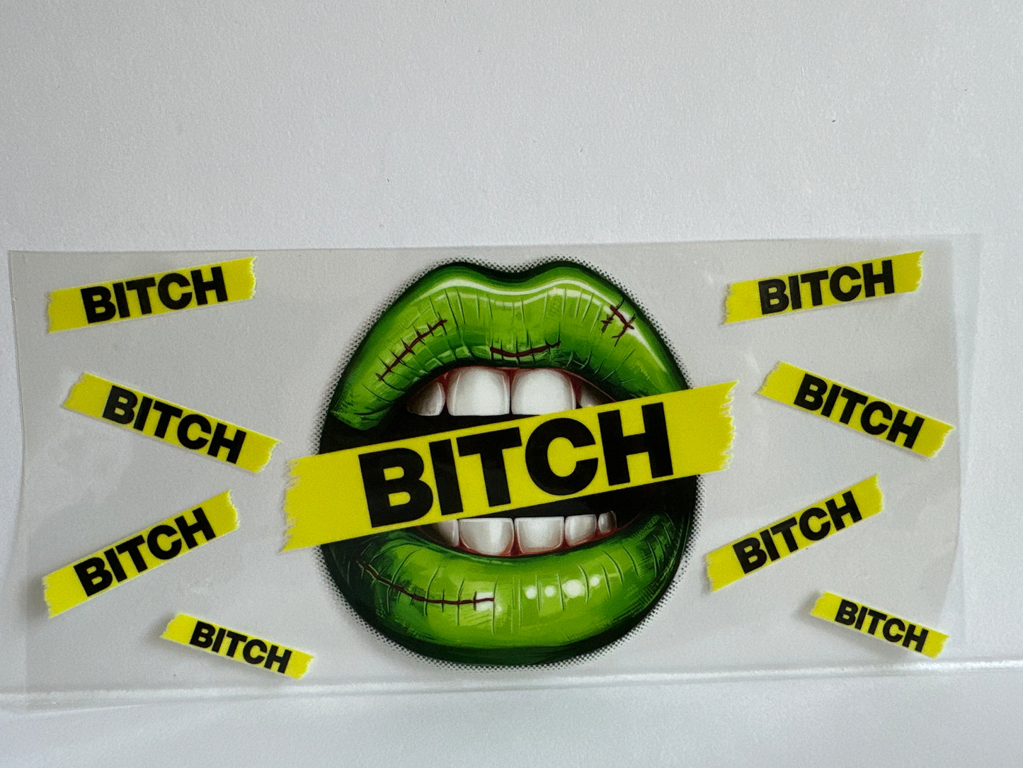 H44 green lips BITCH sassy