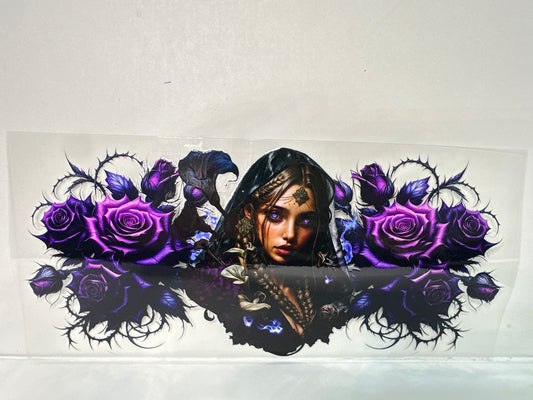 H1215 Girl purple flowers