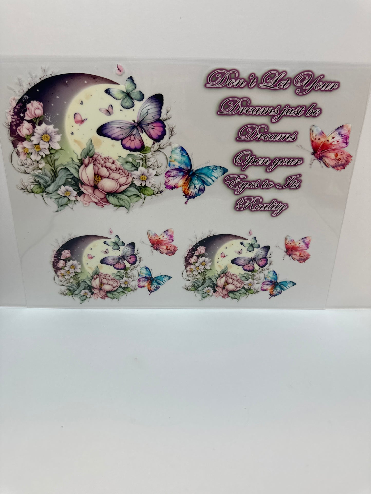 F793 butterflies and flowers don’t let your dreams Just be dreams Open your eyes to reality 40 ounce cup