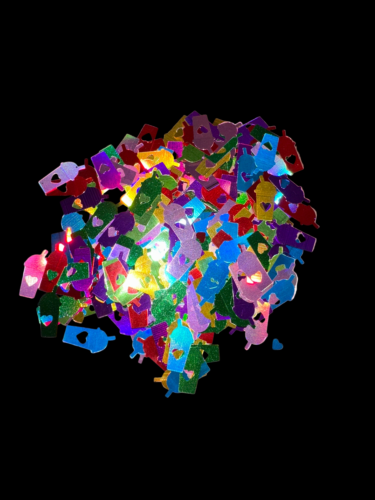 Multicolored frappe Shaped Glitter