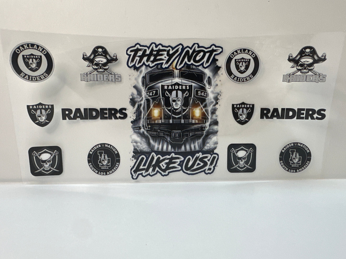 F527 NFL football Raiders they not like us