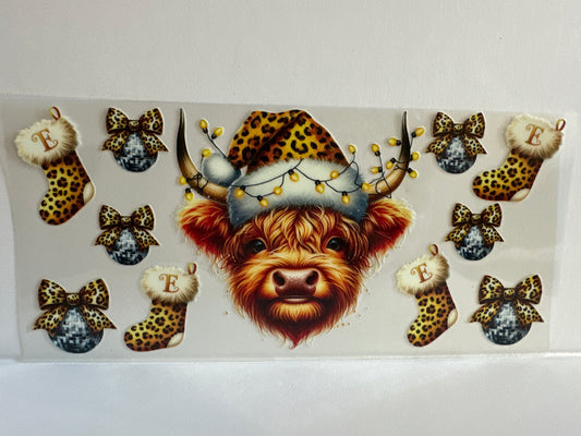 H85 animal print Christmas Cow