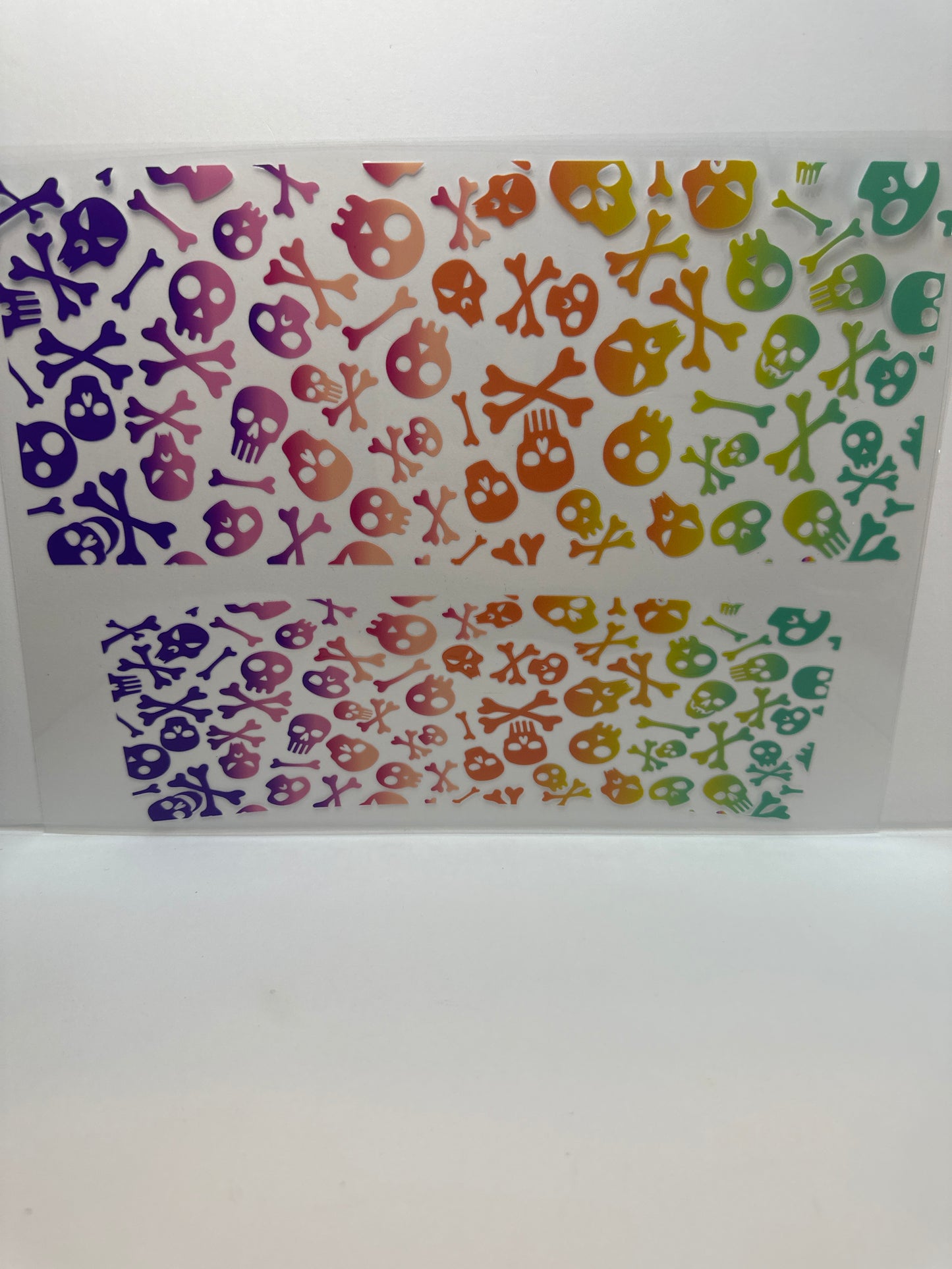 F773 multicolored skeleton 40 ounce cup wrap