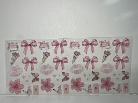 H1263 Pink bows with pink flowers