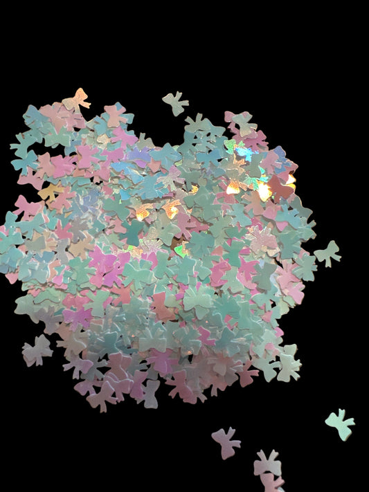 White Pearl Bow Shaped Glitter