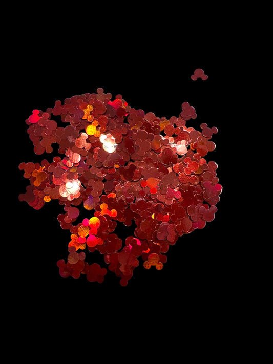 Red Micky Shaped Glitter