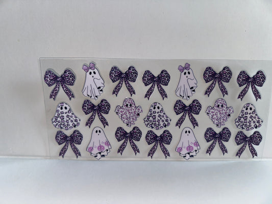 G1039 Halloween purple ghosts and bows
