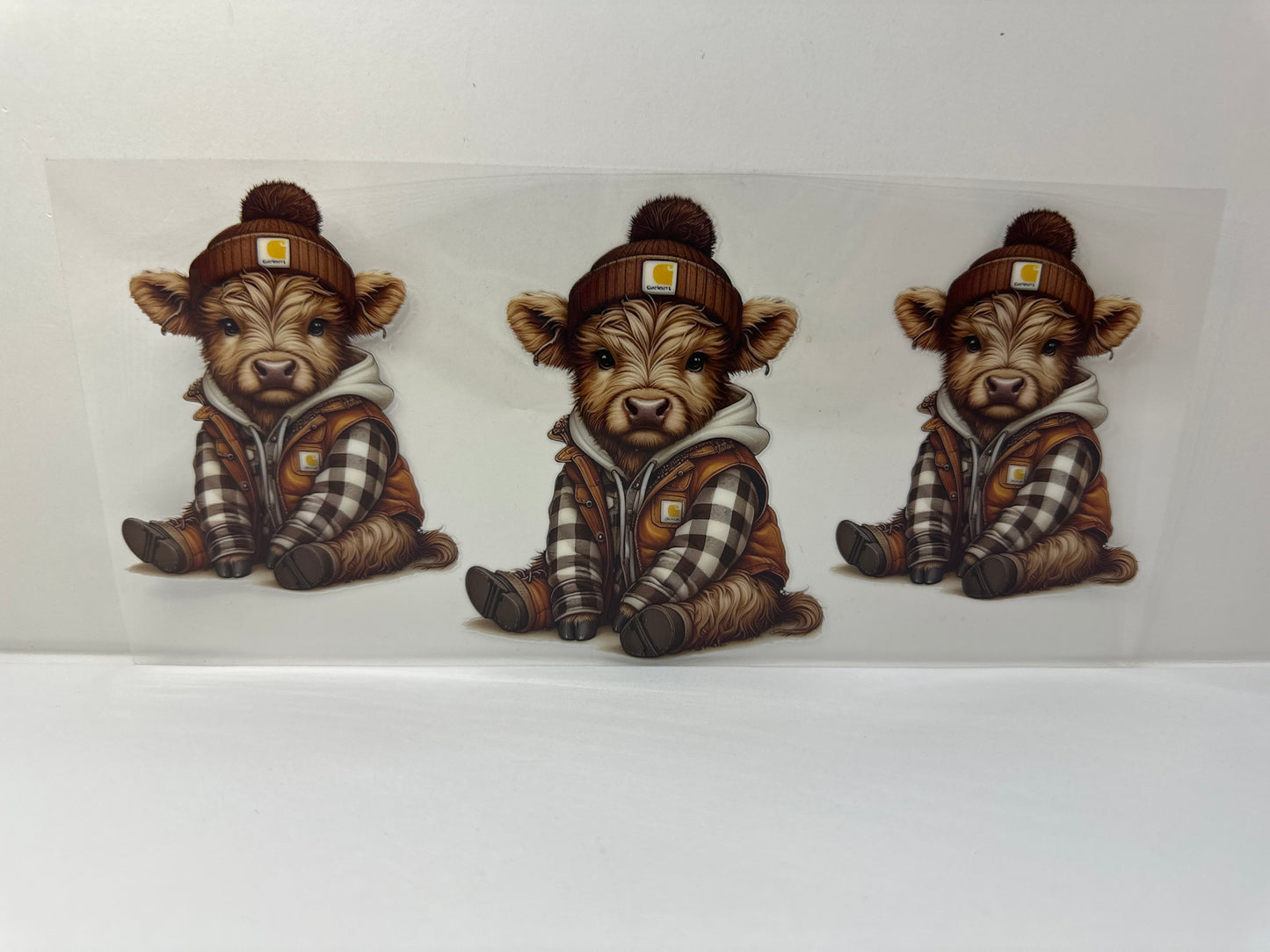 G499 cow with plaid jacket