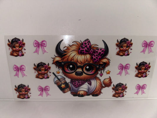 H476 coffee cow with flowers