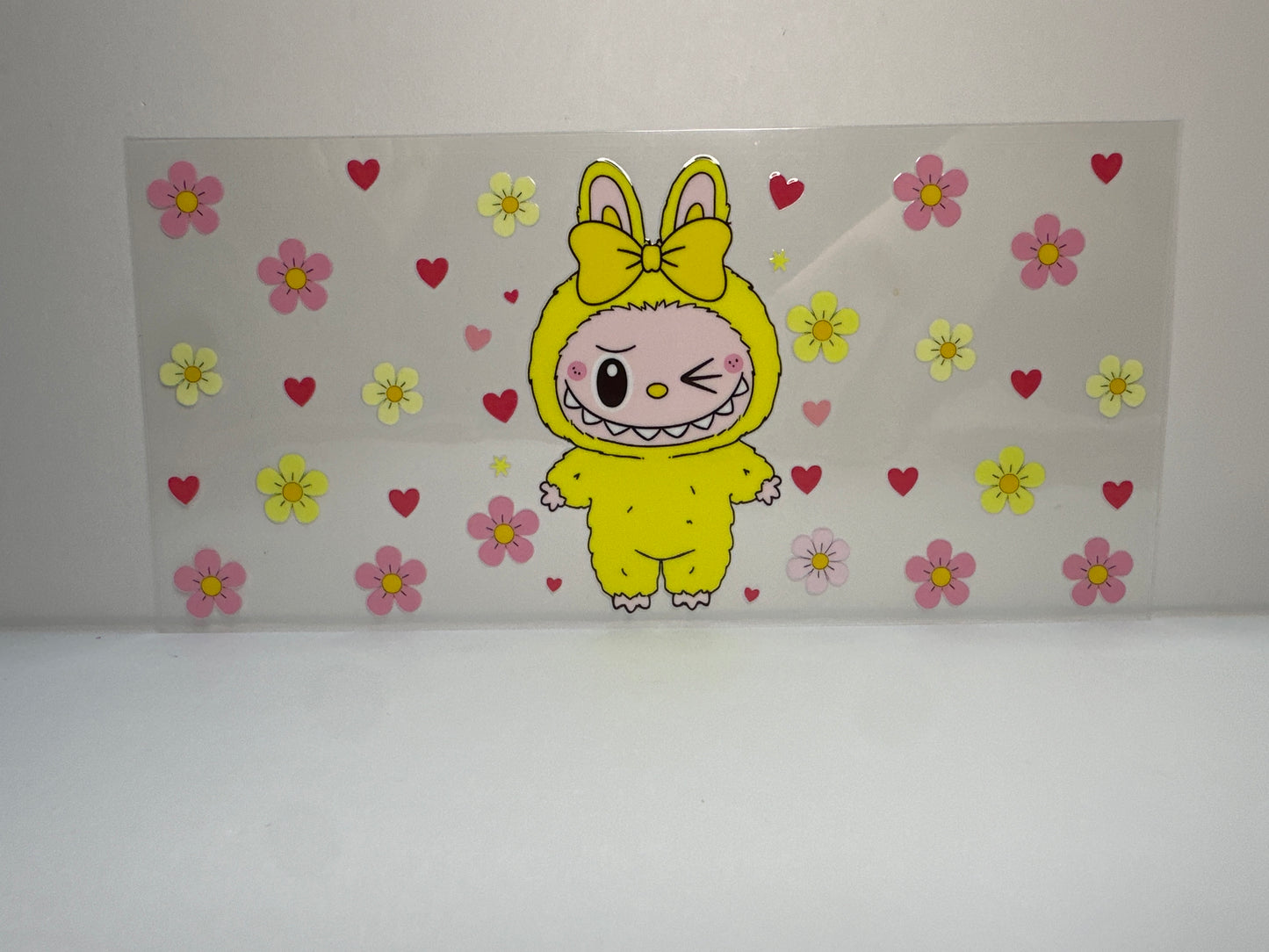 F349 Labubu with hearts and flowers