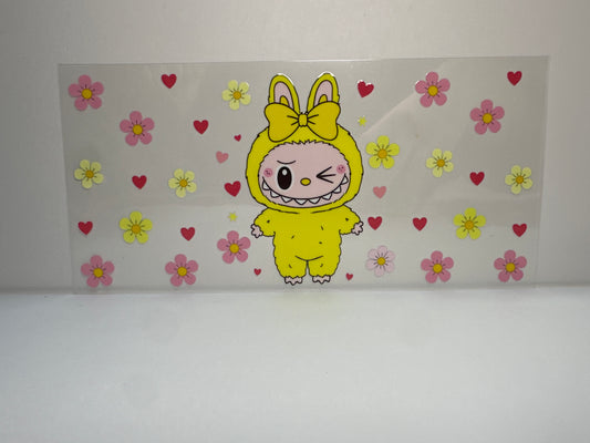 F349 Labubu with hearts and flowers