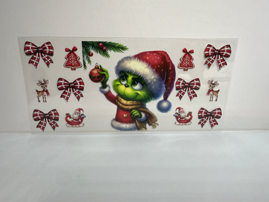 G248 grinch with Christmas ornaments and bows