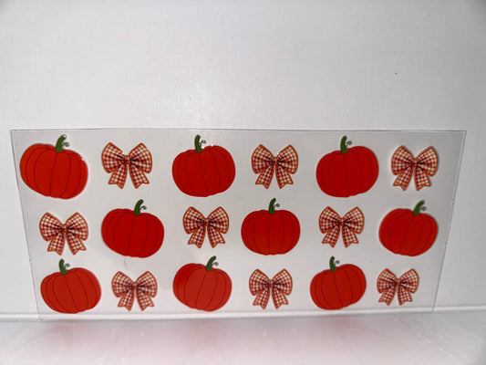 G996 fall pumpkin and pink bows