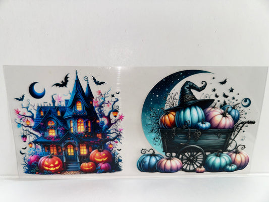 G1269 Halloween haunted house and pumpkins