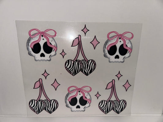 H787 Skull and Cherries  24oz