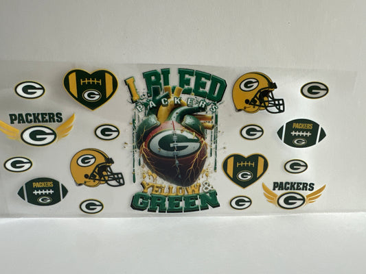G757 I bleed yellow and green NFL football Packers