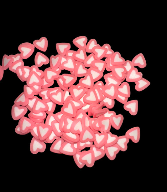 Pink Hearts Clay Pieces