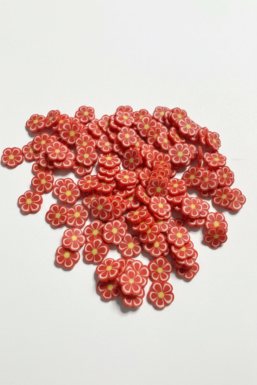 Dark Orange Flower Clay– Shaped Glitter 8g | Luxy Customs