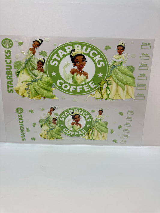 F785 princess Tiana Starbucks, 40 ounce cup wrap