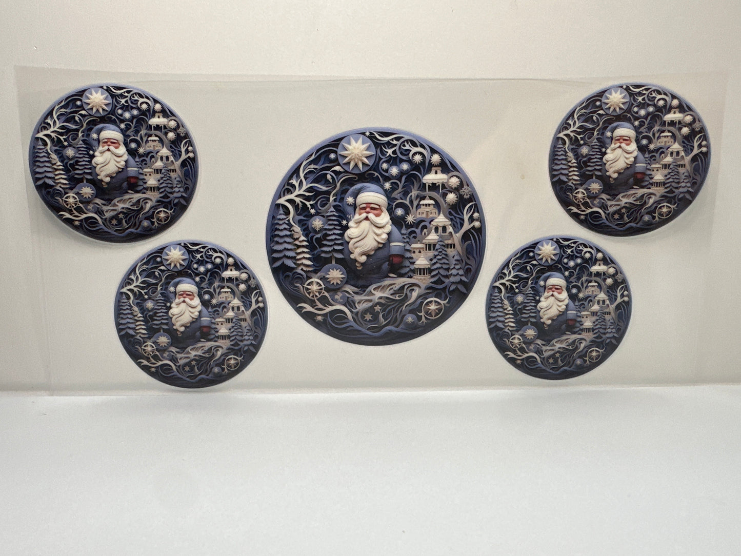 F353 White Christmas Santa Blue