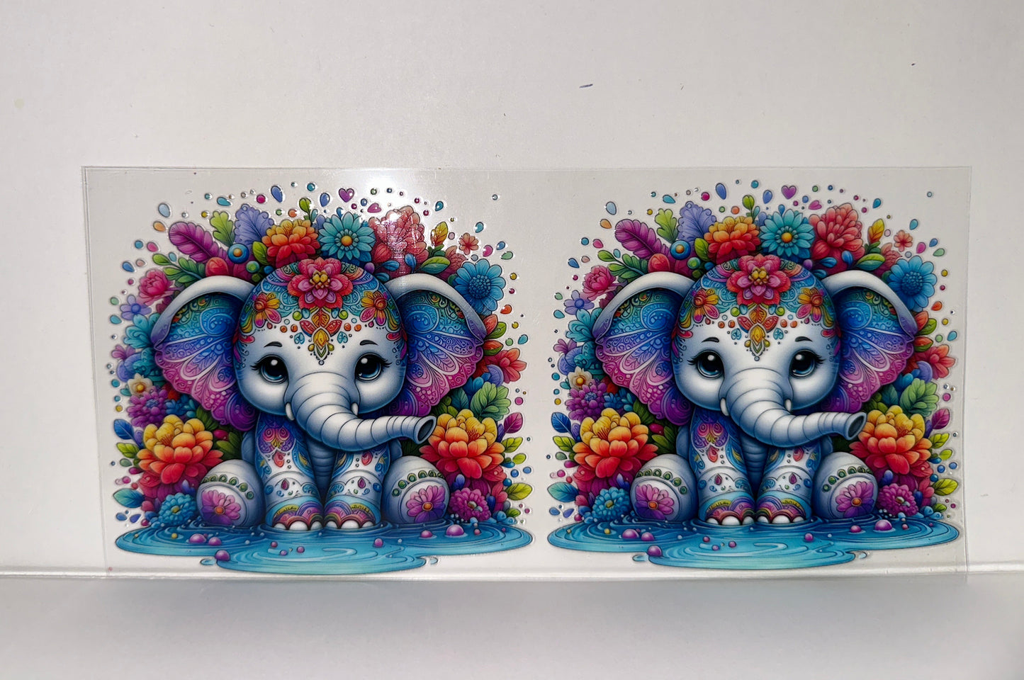 H596 elephant with flowers