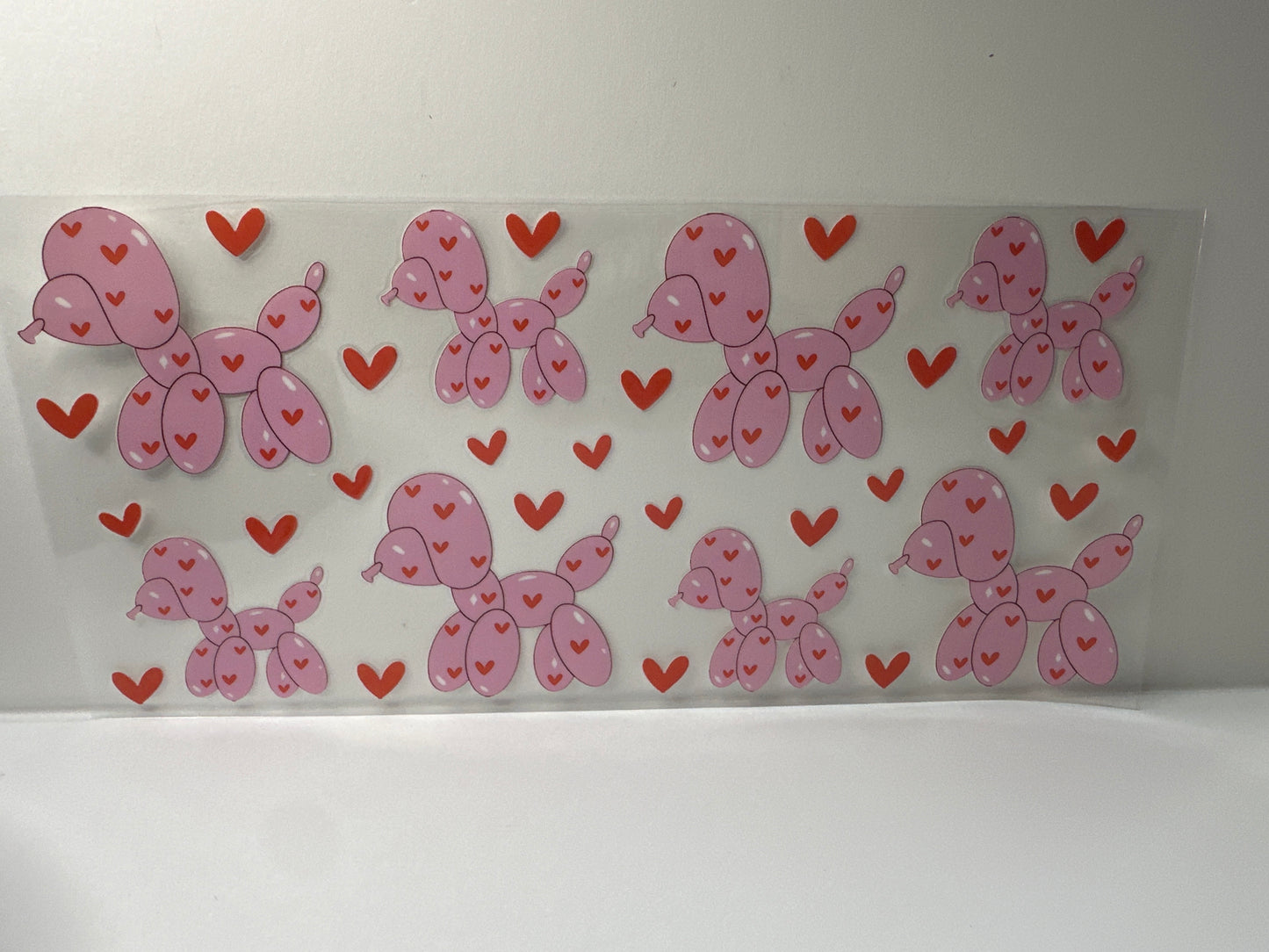 F696 balloon, dog with hearts