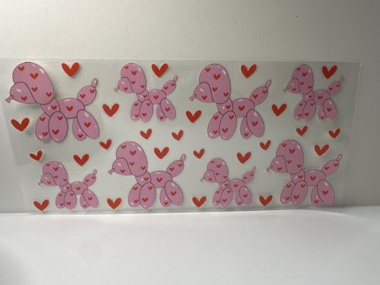 F696 balloon, dog with hearts