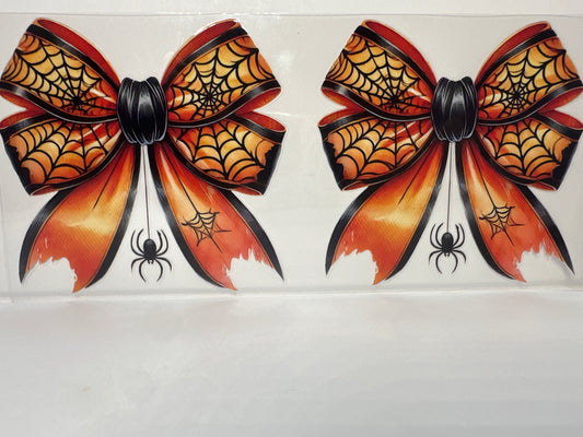 F141 Halloween bow with spiders