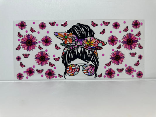 E325 Girly girl with flowers and butterflies