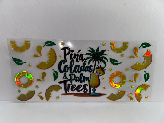 H2351 Metallic piña colada’s & palm trees