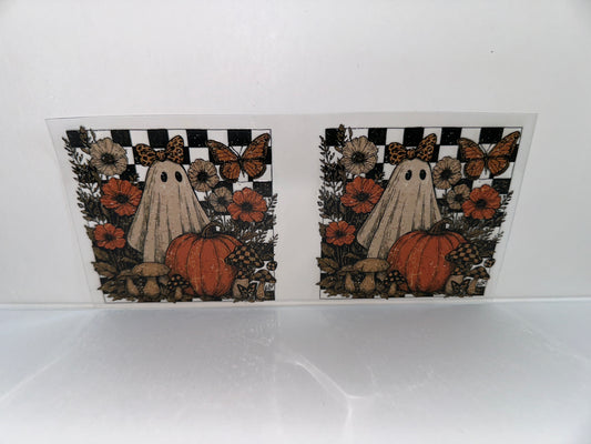 G1036 Halloween cute ghosts pumpkins and flowers