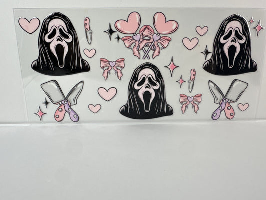 E68 Scream w/pink hearts and bows