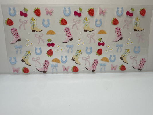 F 299 Western Boots with fruit and Bows