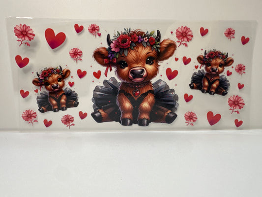 F443 cows with black tutu and red hearts