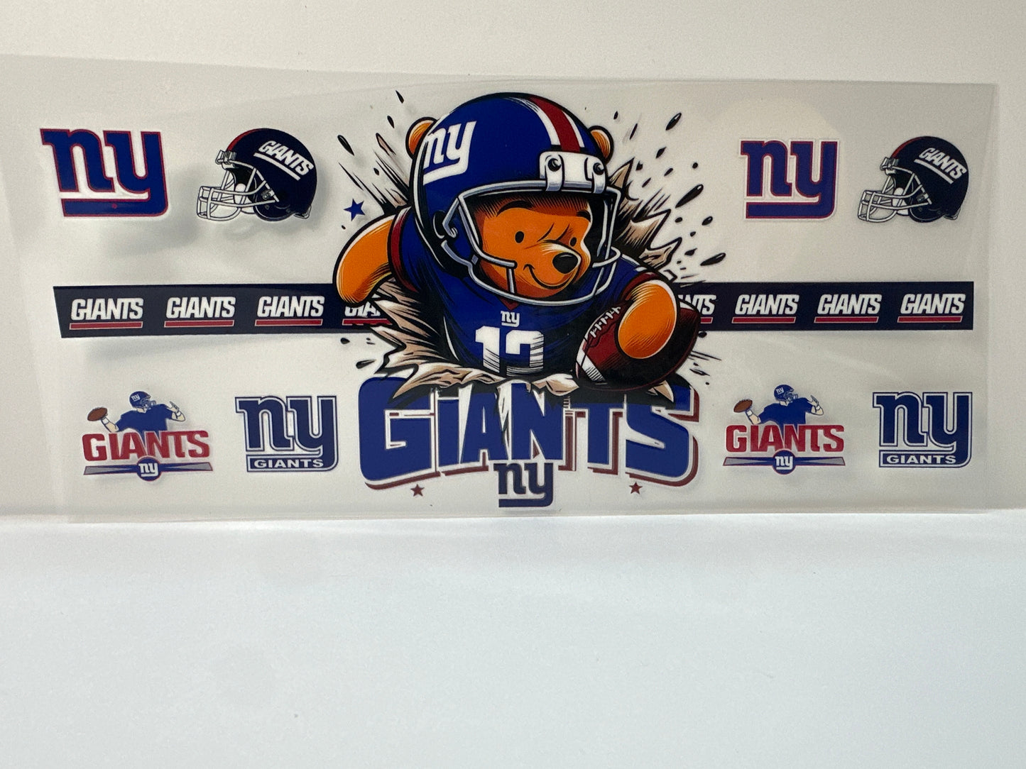 F478 NFL football, New York Giants Pooh bear