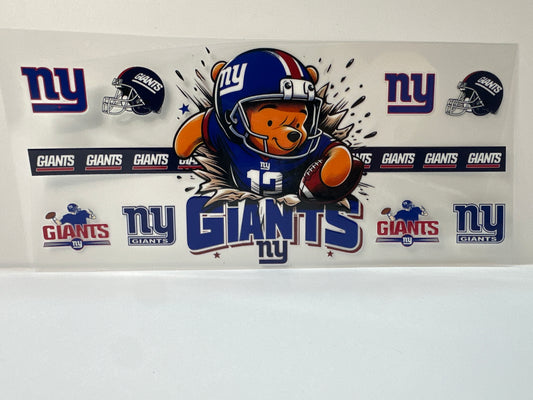 F478 NFL football, New York Giants Pooh bear