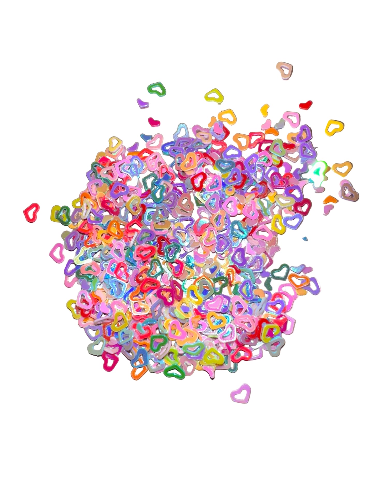 Multicolored heart Shaped Glitter