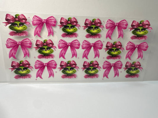 F660 pink Grinch w/bows Christmas
