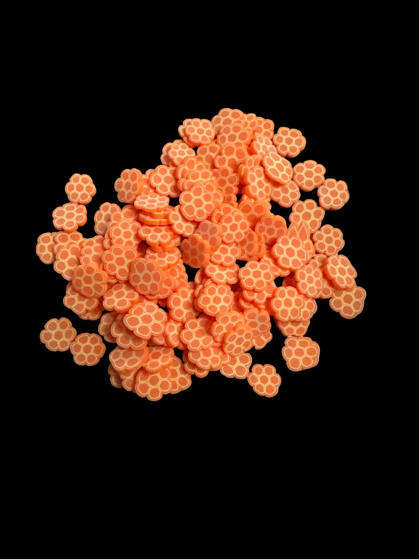 Orange Honeycomb Clay Pieces